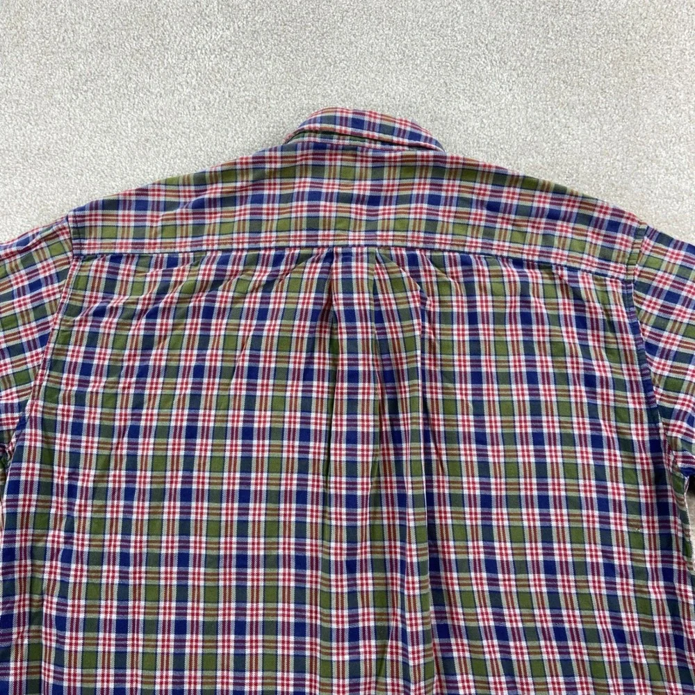 J. Crew Oarsman Button Down Shirt Mens L Plaid Long Sleeve Cotton Pocket